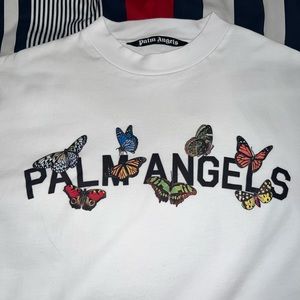 Palm Angels Butterfly College Logo T Shirt Large